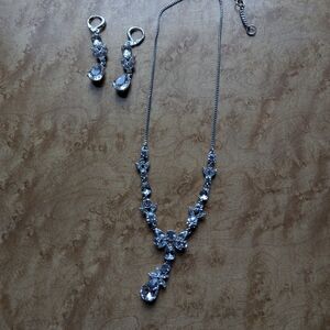 Givenchy Silver and Crystal Necklace Set